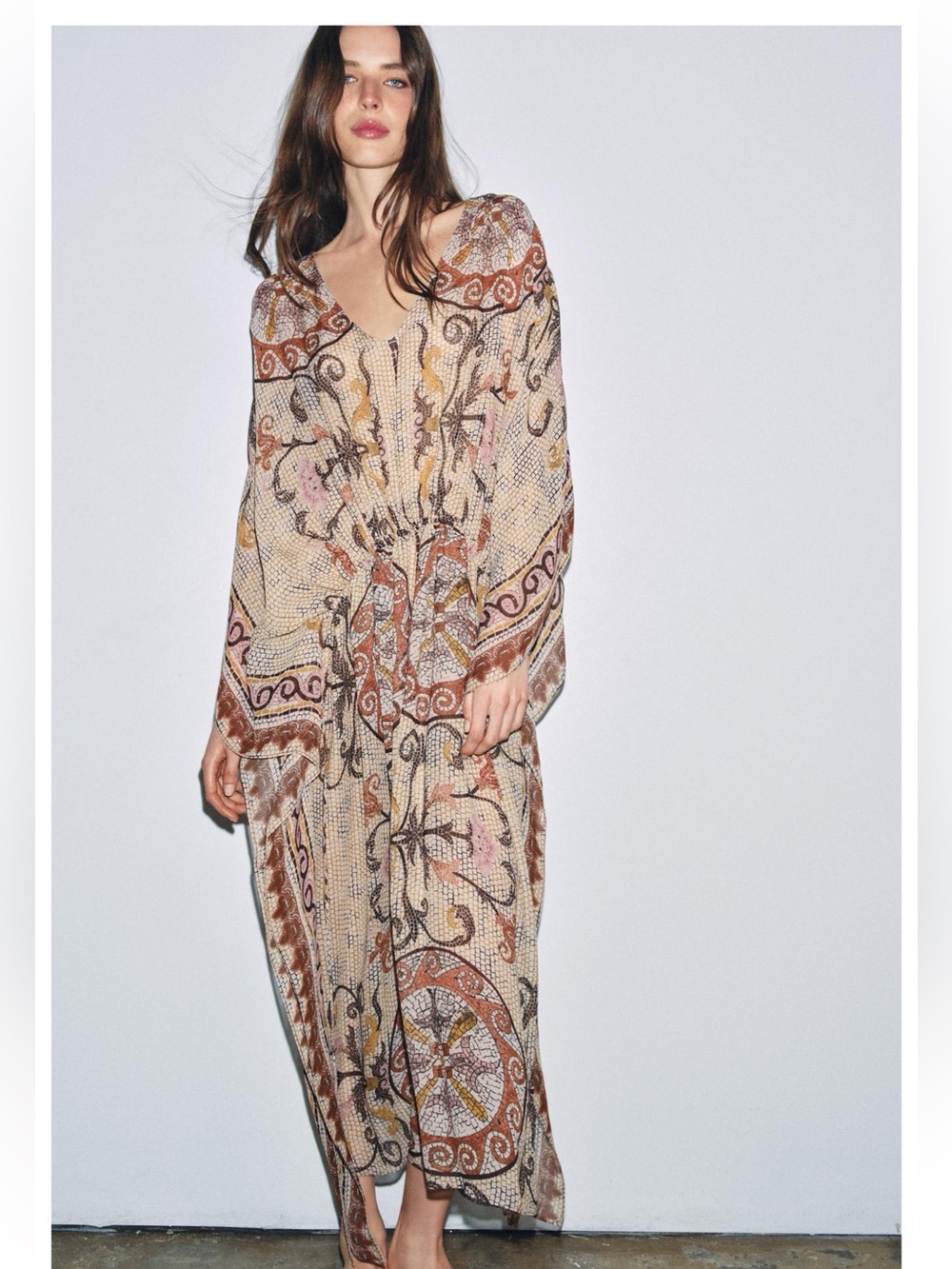 ❤️RARE Zara Printed Tunic Dress Caftan Size S M NWT SOLD OUT